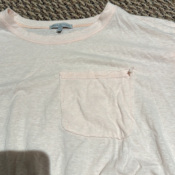 Charlotte Russe light pink pocket tee with tie front - Picture 4 of 5